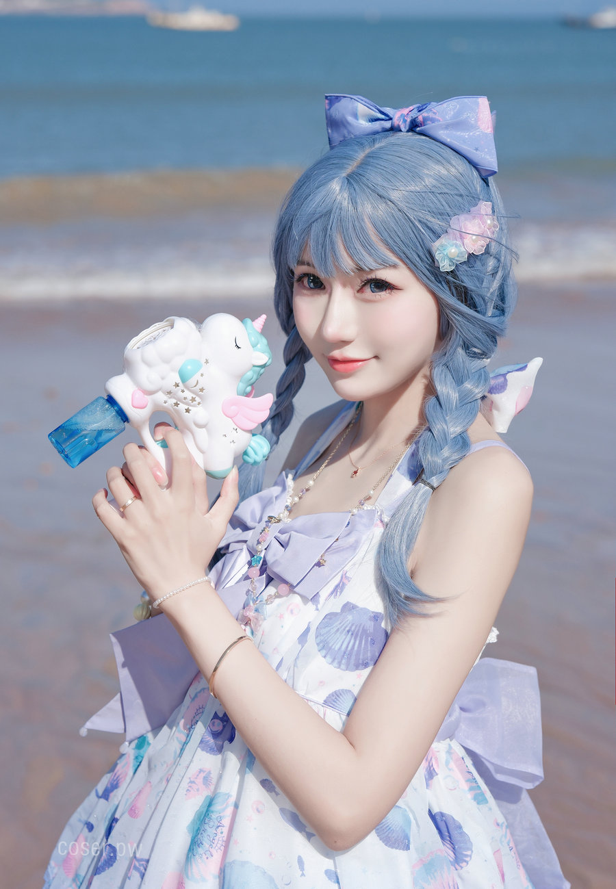 彩芸_Nebula – 渐变贝壳白紫 [15P-71MB]-优选资源网
