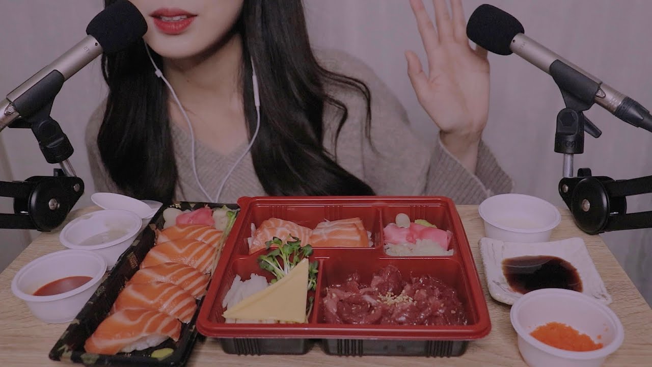 [wooyeon]吃美味的生牛肉和三文鱼|吃播-asmr wooyeon-优选资源网