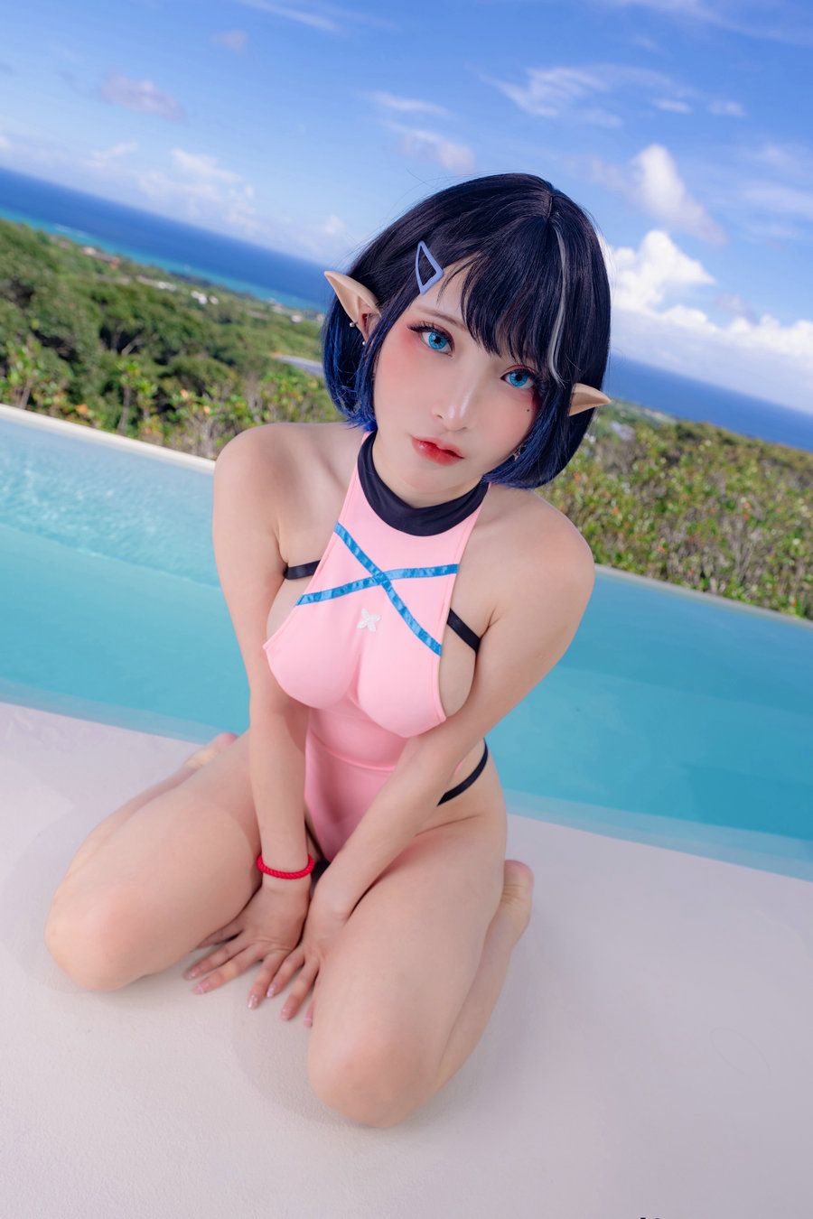 [Fantasy Factory] 小丁Cosplay写真 – 粉色精灵泳衣 [44P-617MB]-优选资源网