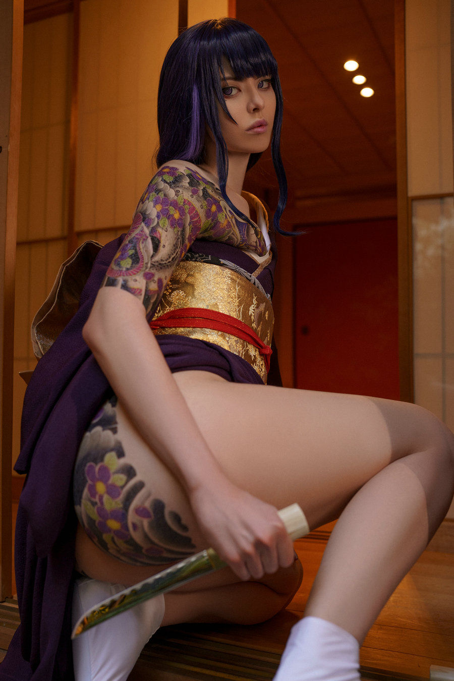 Vinnegal – Raiden Shogun Kimono [48P-107MB]-优选资源网