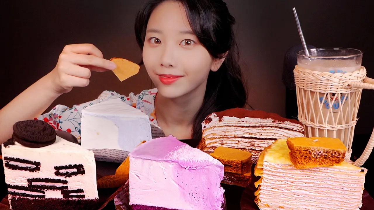 [Suna]软软的慕斯蛋糕咀嚼音|ASMR吃播-ASMR Suna 꿀꿀선아-优选资源网