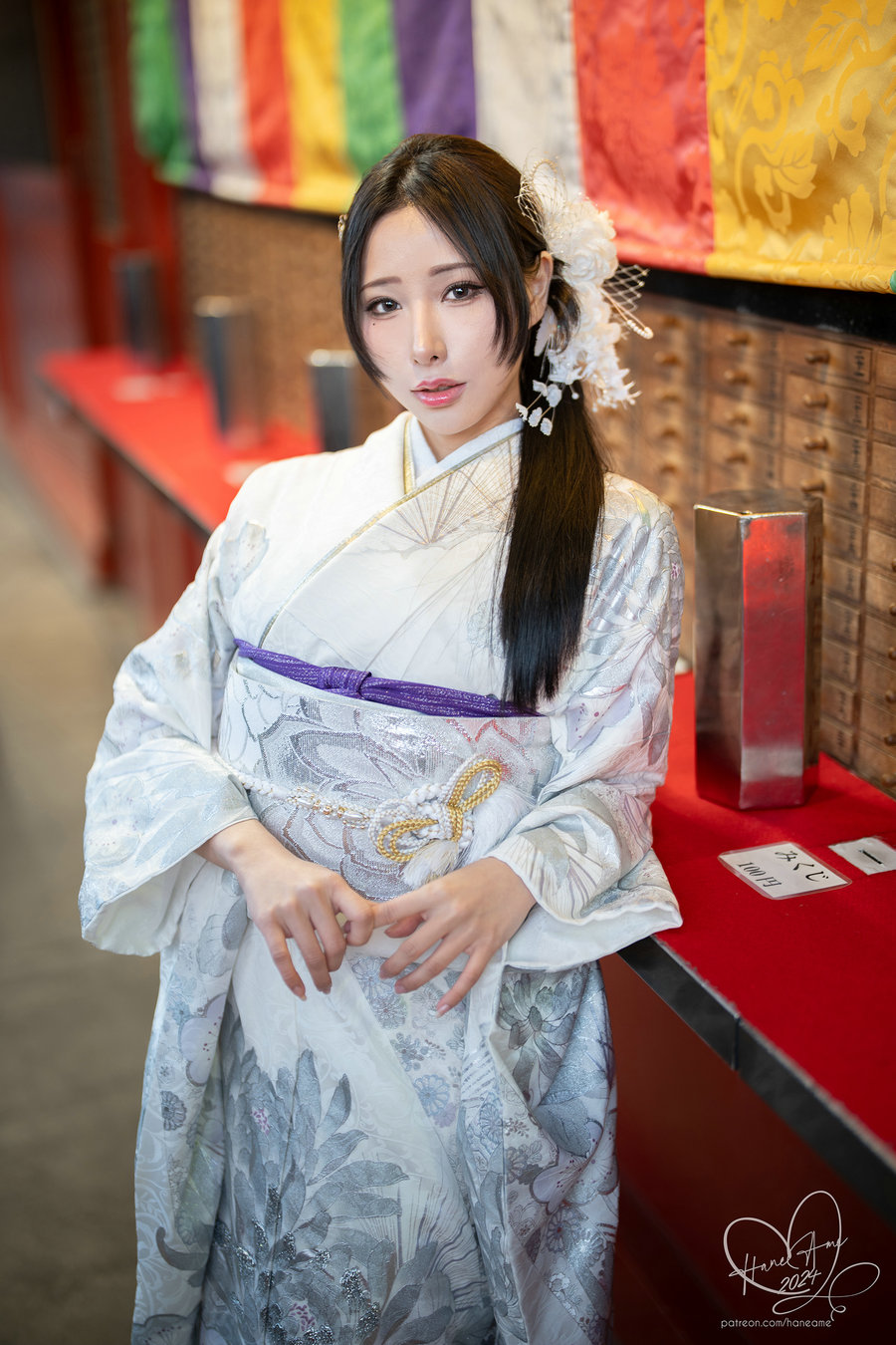 Hane Ame 雨波写真 – Original 2024 New year Silver Kimono [30P5V-103MB]-优选资源网