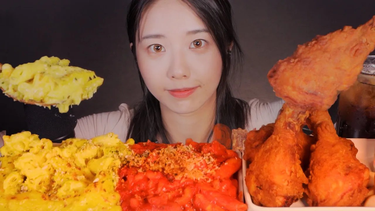 [Suna]亲手制作的辣味芝士通心粉与炸鸡吃播-ASMR Suna 꿀꿀선아-优选资源网