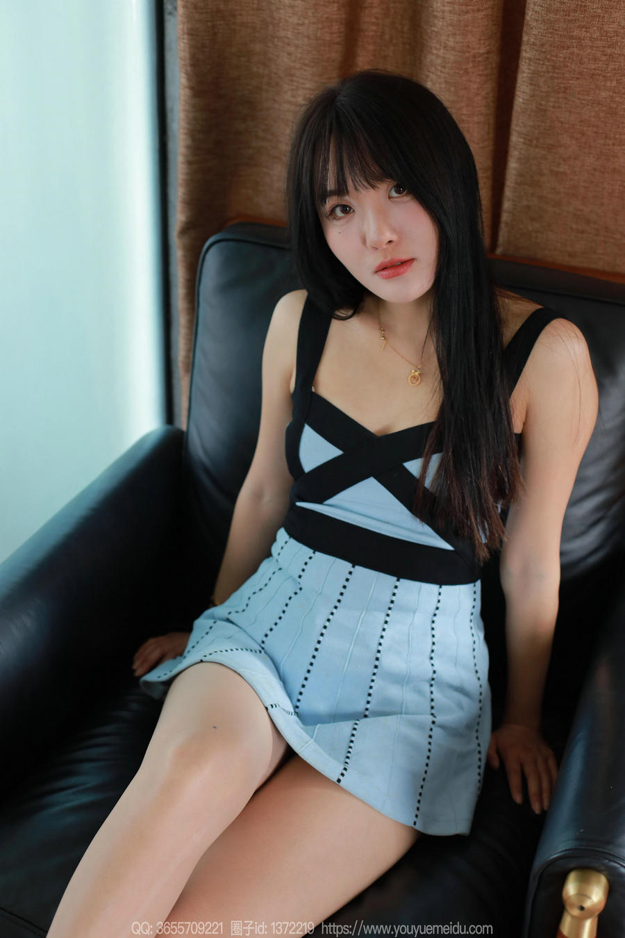 IESS异思趣向 – 模特：婉萍《黑带蓝裙》[88P-73MB]-优选资源网