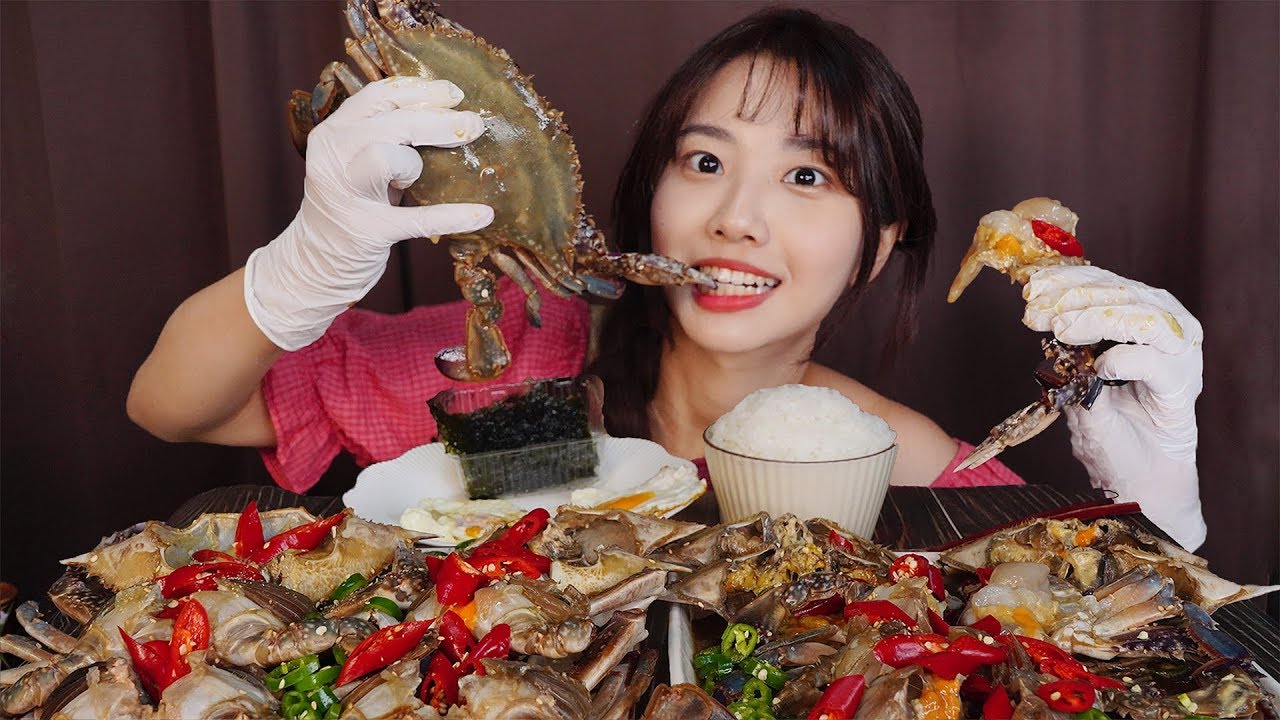[ASMR吃播]Suna自制酱油蟹吃播-ASMR Suna 꿀꿀선아-优选资源网